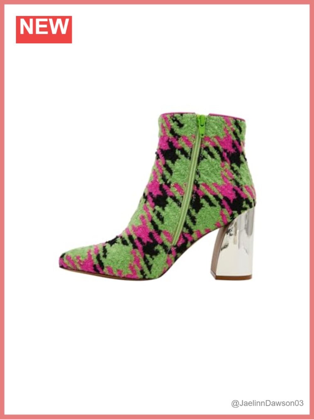 Betsey Johnson Jackyy Ankle Bootie Block Heel Zip Sequin
